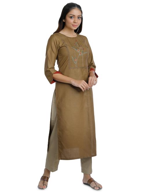 embroidered kurta pant set - 18447443 - Standard Image - 1