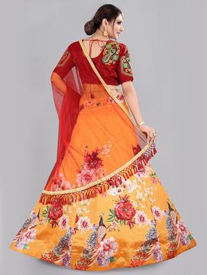 digital floral semi- stitched lehenga with dupatta - 18447918 - Standard Image - 3