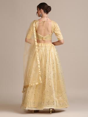 beige flared lehenga with dupatta - 18447964 - Standard Image - 4