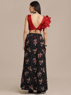 floral flared lehenga with dupatta - 18447990 - Standard Image - 3