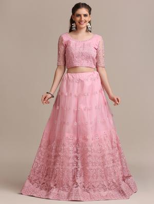 tonal embroidered flared lehenga - 18448000 - Standard Image - 4