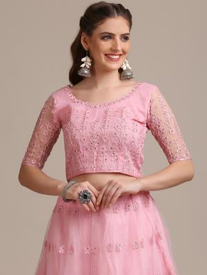 tonal embroidered flared lehenga - 18448000 - Standard Image - 5