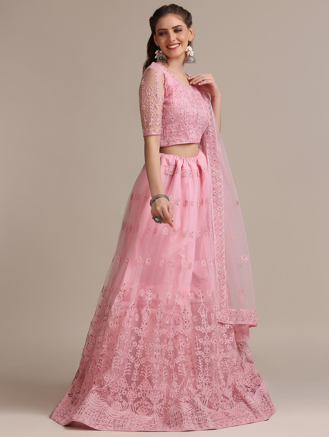 tonal embroidered flared lehenga - 18448000 - Zoom Image - 2
