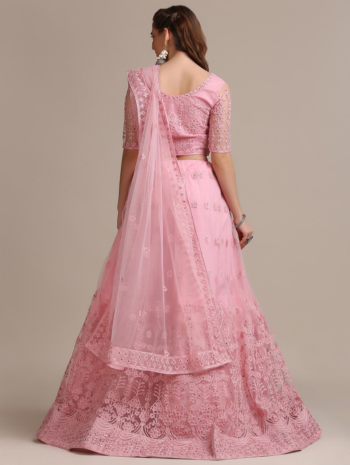 tonal embroidered flared lehenga - 18448000 - Zoom Image - 3