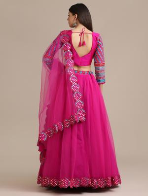 magenta flared lehenga - 18448002 - Standard Image - 3