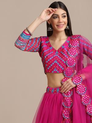 magenta flared lehenga - 18448002 - Standard Image - 4