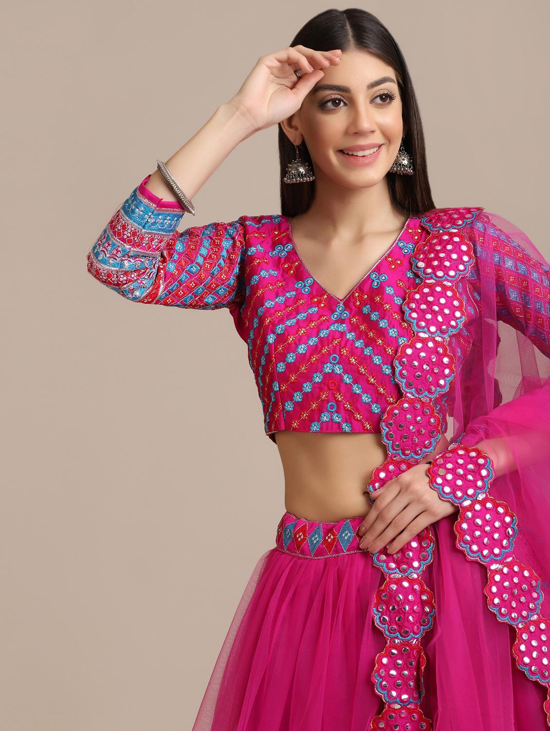 magenta flared lehenga - 18448002 - Zoom Image - 4