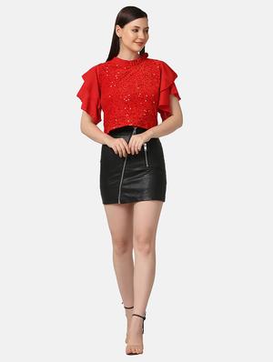 flute sleeved embellished regular top - 18448058 - Standard Image - 4