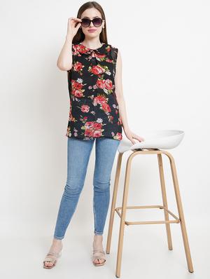 peter pan collar floral regular top - 18448950 - Standard Image - 4