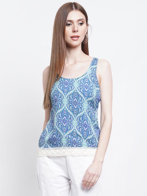 scoop neck printed tank top - 18448999 - Standard Image - 1