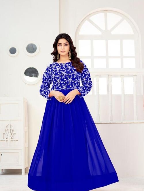 beauty full blue gown for women - 18449699 - Standard Image - 1