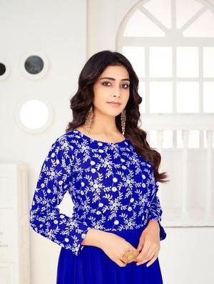 beauty full blue gown for women - 18449699 - Standard Image - 3