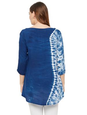 navy blue tie & dye regular tunic - 18449743 - Standard Image - 4