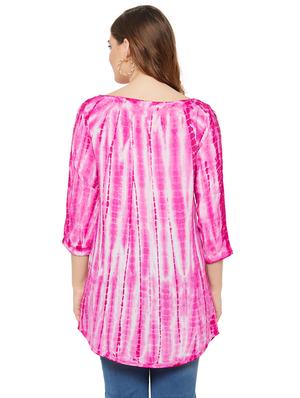 pink tie & dye regular tunic - 18449746 - Standard Image - 4