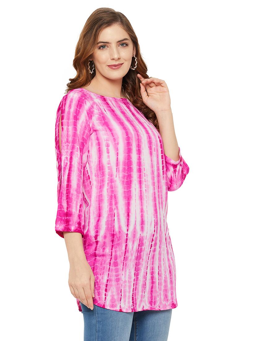pink tie & dye regular tunic - 18449746 - Zoom Image - 2