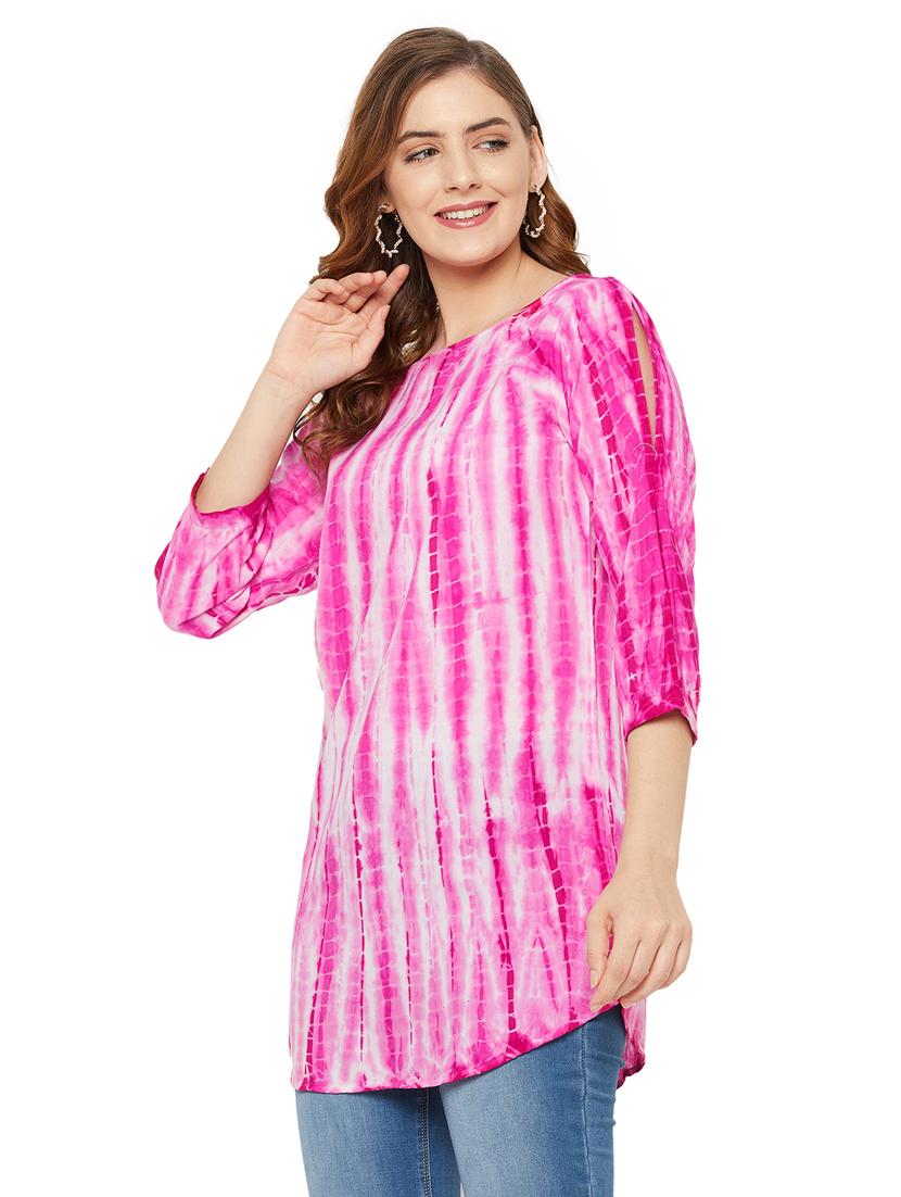 pink tie & dye regular tunic - 18449746 - Zoom Image - 3