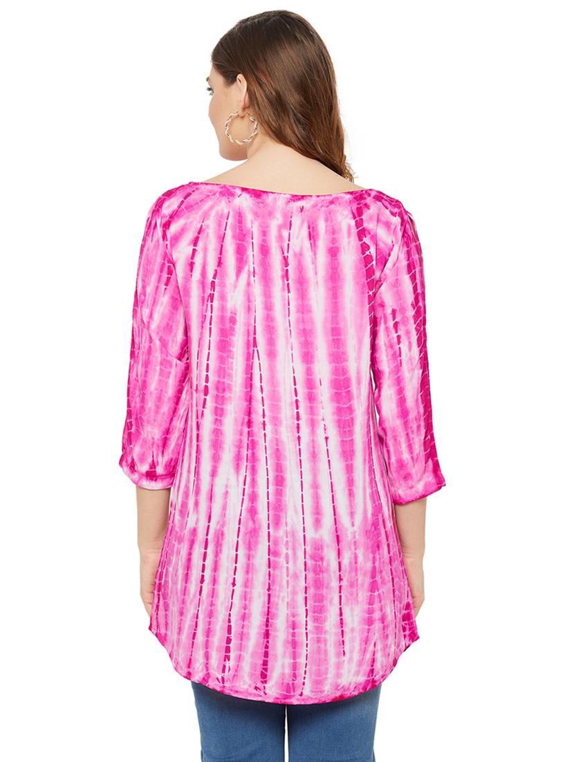 pink tie & dye regular tunic - 18449746 - Zoom Image - 4