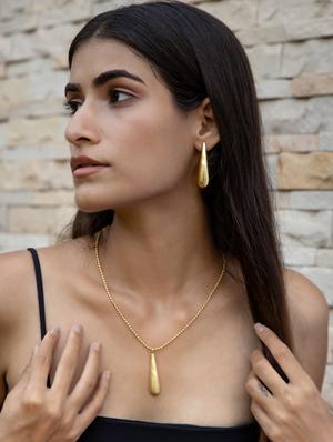 gold plated tear drop necklace - 18449914 - Standard Image - 4