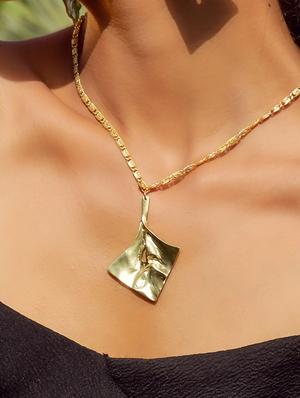 gold plated boho leaf necklace - 18449915 - Standard Image - 4