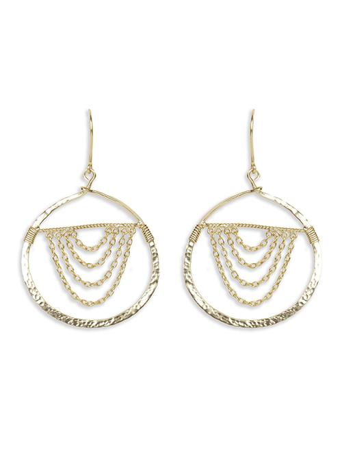 dashing chain danglers gold earrings - 18449970 - Standard Image - 1