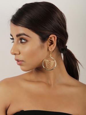 dashing chain danglers gold earrings - 18449970 - Standard Image - 3