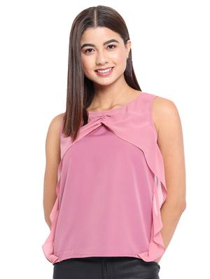 sleeveless ruffle regular top - 18450207 - Standard Image - 3