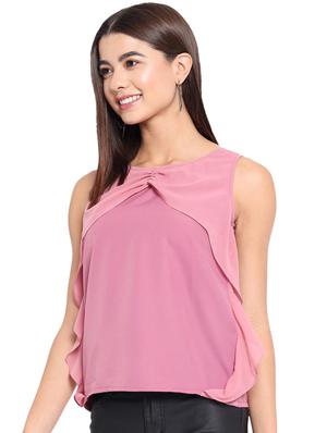 sleeveless ruffle regular top - 18450207 - Standard Image - 4