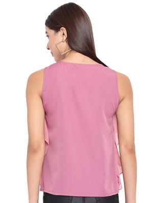 sleeveless ruffle regular top - 18450207 - Standard Image - 5