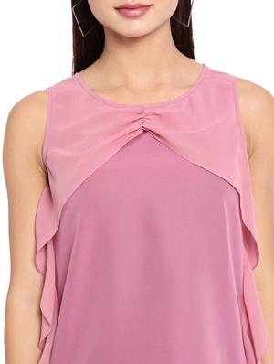 sleeveless ruffle regular top - 18450207 - Standard Image - 8