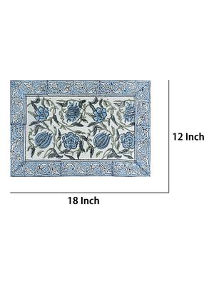 texstylers thick cotton canvas jaipuri block print 6 table mats and 1 runner set - 18450278 - Standard Image - 5