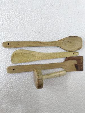 spatula set for non stick::spoon set::pav bhaji maker::serving spoons::wooden spatula set - 18450872 - Standard Image - 3