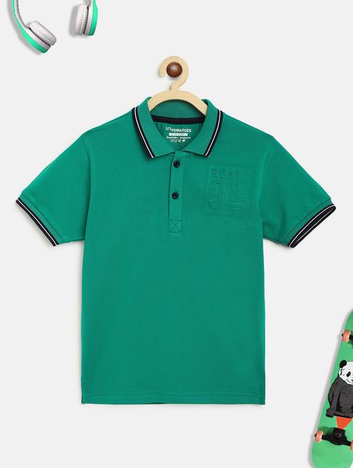 boys green polo t-shirt - 18451048 - Standard Image - 1