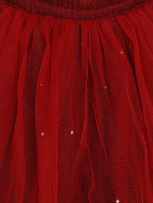 girls red embroidered lehnga choli set - 18451549 - Standard Image - 4