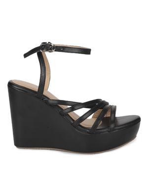 women black ankle strap sandal - 18451706 - Standard Image - 3