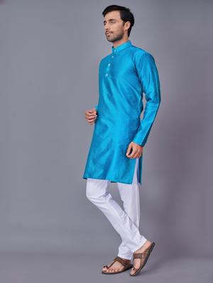 ai aqua self-designed kurta pyjama ethnic wear set - 18452302 - Standard Image - 2
