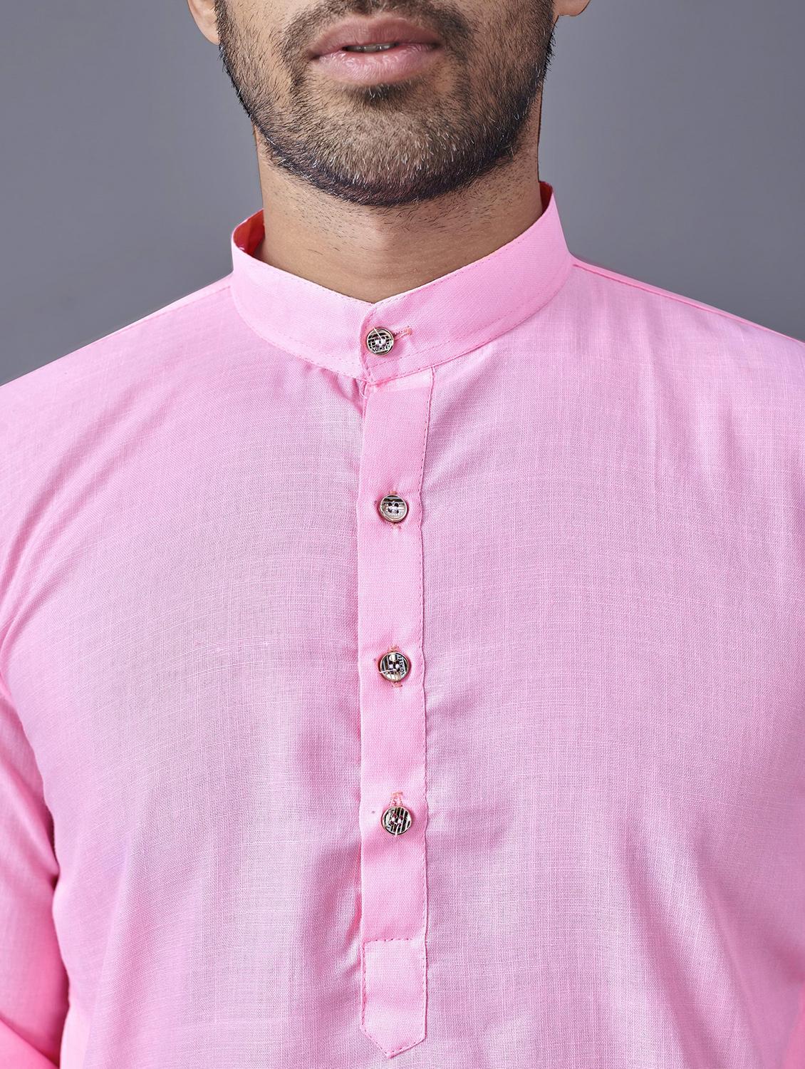 pink solid kurta pyjama ethnic wear set - 18452323 - Zoom Image - 4