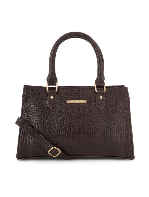 brown textured regular handbag - 18452634 - Very Small Image - 1