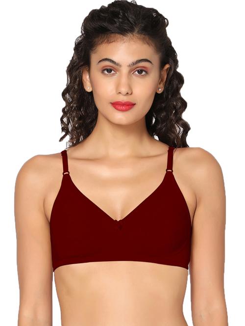 maroon non padded regular bra - 18453477 - Standard Image - 1