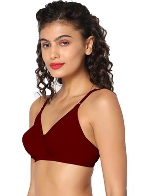 maroon non padded regular bra - 18453477 - Standard Image - 2