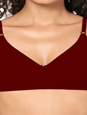 maroon non padded regular bra - 18453477 - Standard Image - 5