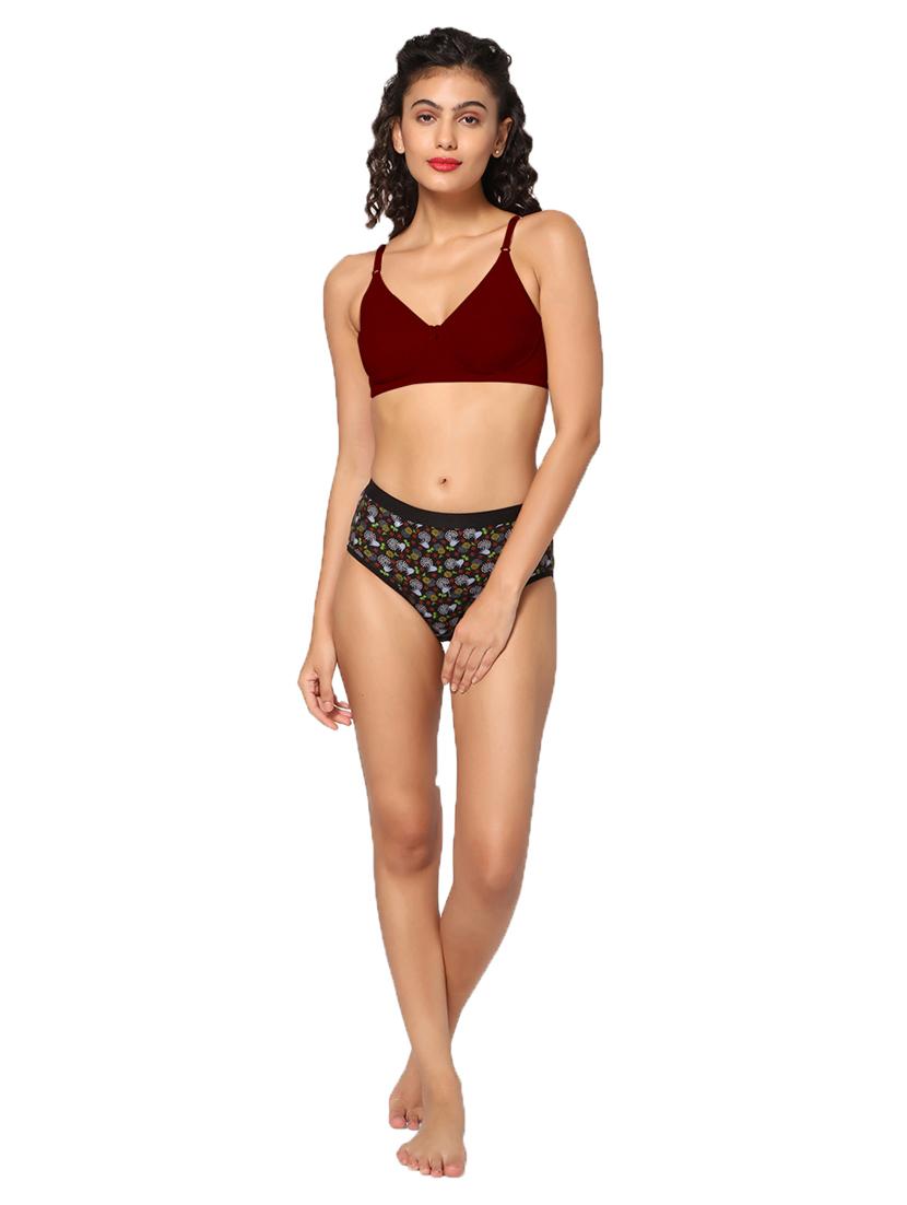 maroon non padded regular bra - 18453477 - Zoom Image - 4