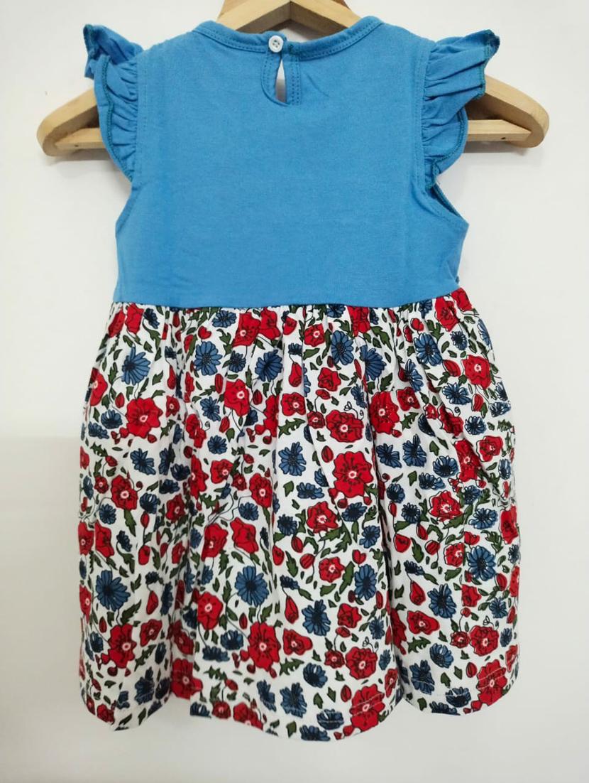 girls blue printed frock - 18453530 - Zoom Image - 2