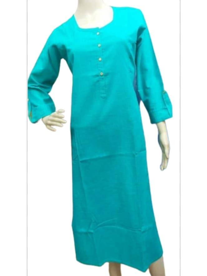 women cotton solid kurta - 18453763 - Zoom Image - 2