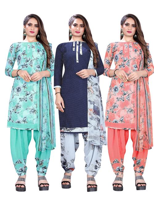 set of 3 unstitched suit set combos - 18454257 - Standard Image - 1
