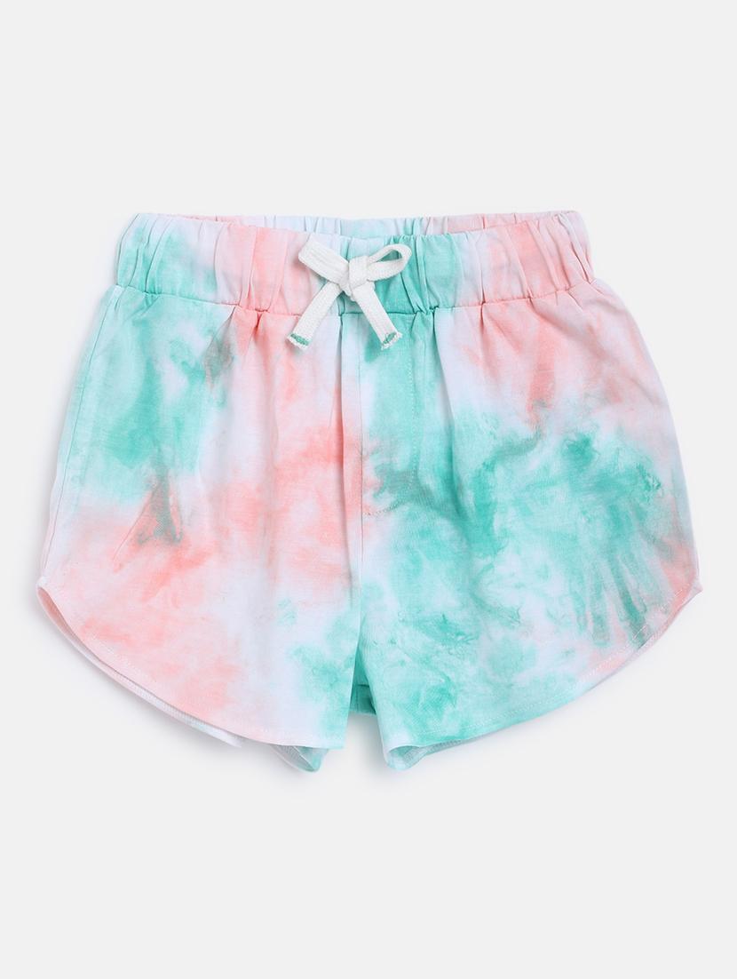 girls multi colored tie & dye shorts set - 18454476 - Zoom Image - 4