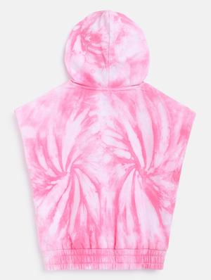 girls pink tie & dye shorts set - 18454478 - Standard Image - 3