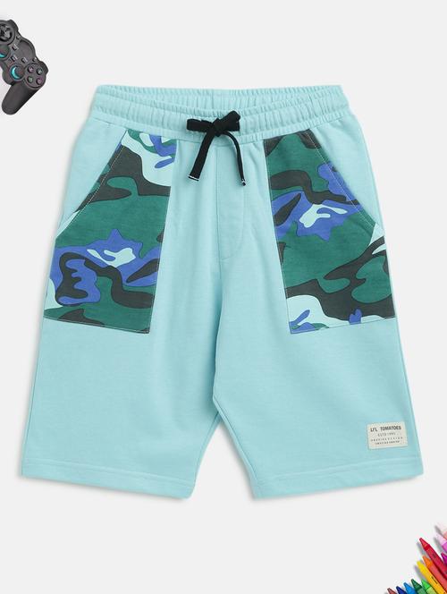 boys blue color block shorts - 18454498 - Standard Image - 1