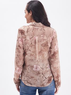 long sleeved printed regular shirt - 18454540 - Standard Image - 3