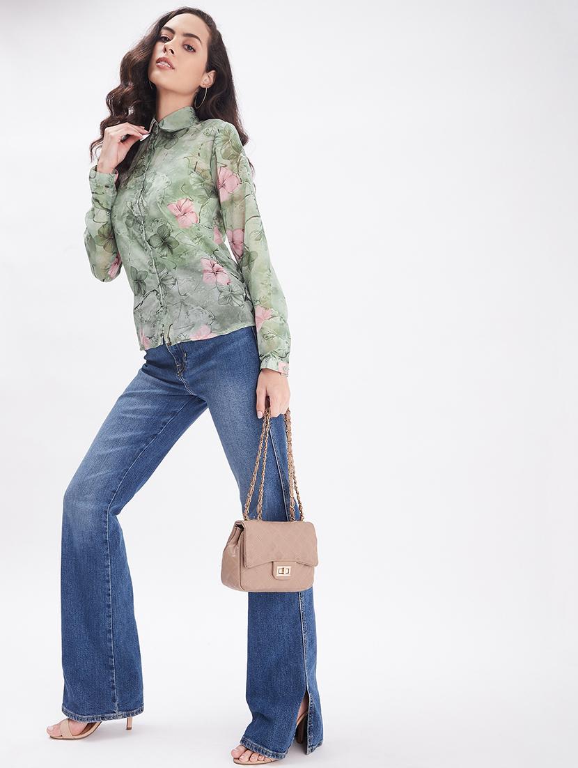long sleeved printed regular shirt - 18454542 - Zoom Image - 4