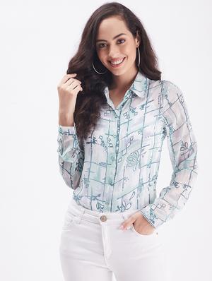 long sleeved printed regular shirt - 18454543 - Standard Image - 2
